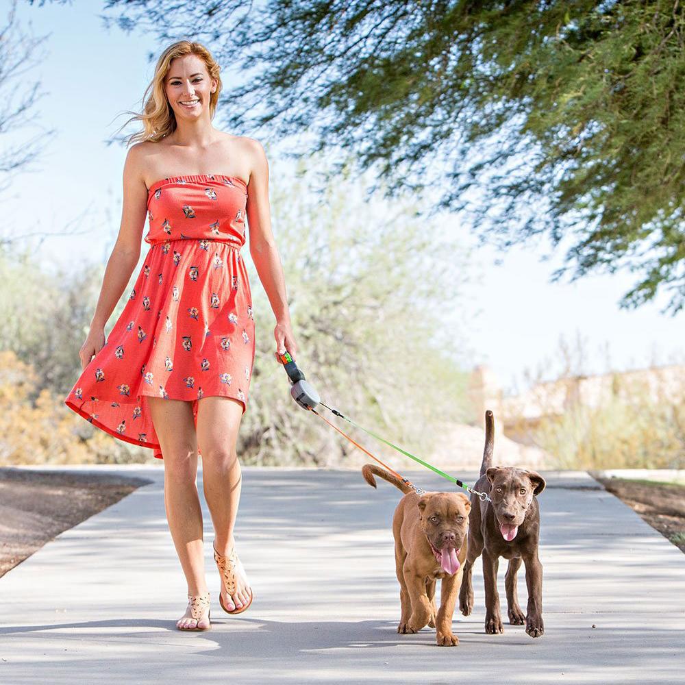 wigzi デュアルドギー Wigzi - 2025 Edition -Dual Doggie Flex Walk with LED Two Dog